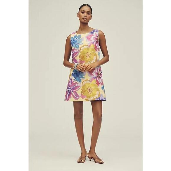 Farm Rio Floral Mini Shift Dress Sleeveless Women's Size XL Augusta Multicolor - Picture 4 of 4